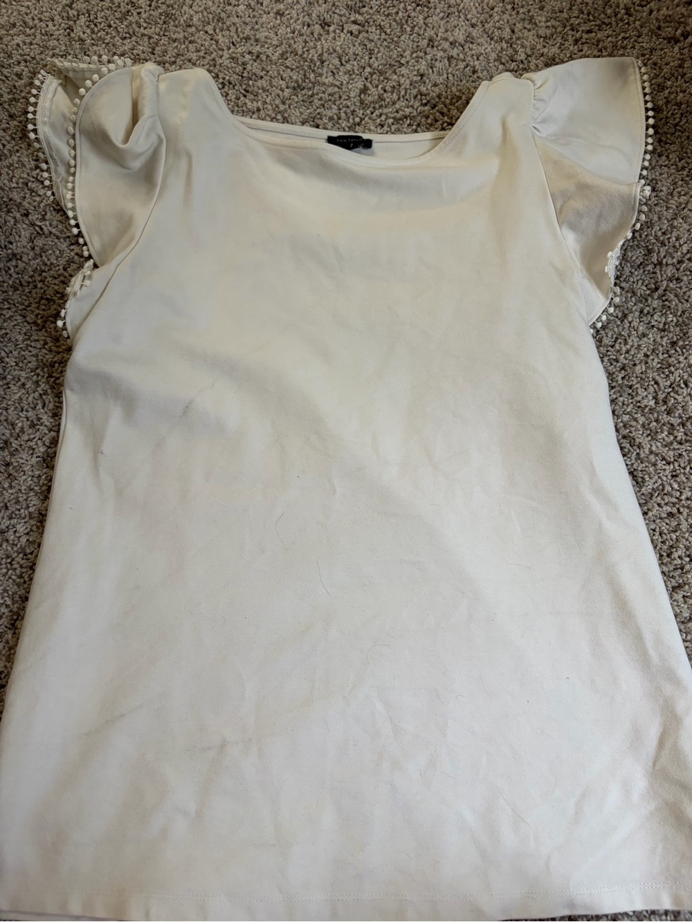 White Flutter Sleeve Women's Top